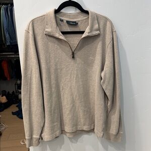 Men's Beige Rodd and Gunn Quarter-Zip Sweater